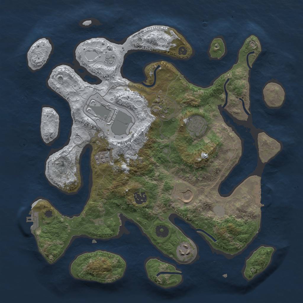Rust Map: Procedural Map, Size: 3500, Seed: 6311133, 15 Monuments