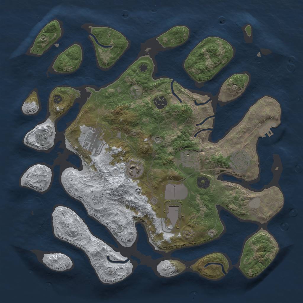 Rust Map: Procedural Map, Size: 3500, Seed: 1100392, 15 Monuments