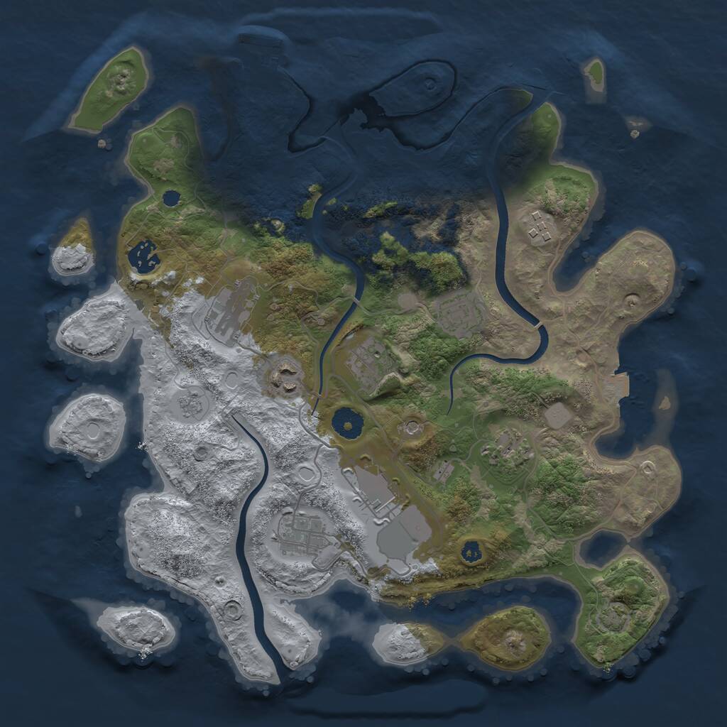 Rust Map: Procedural Map, Size: 3500, Seed: 1100392, 14 Monuments