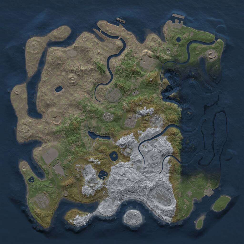 Rust Map: Procedural Map, Size: 4000, Seed: 6429783, 17 Monuments