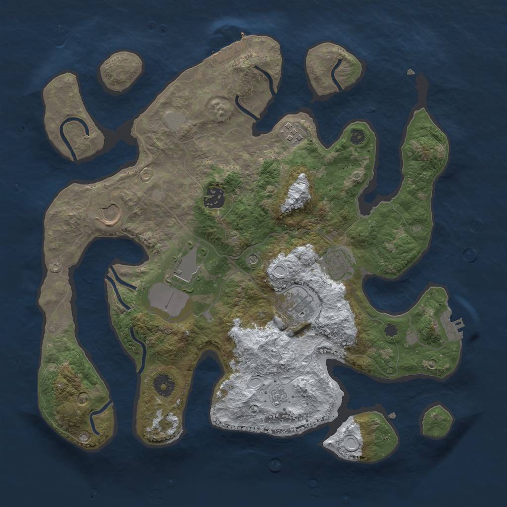 Rust Map: Procedural Map, Size: 3500, Seed: 5818383, 15 Monuments