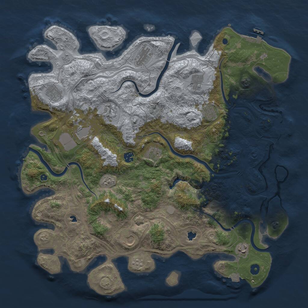 Rust Map: Procedural Map, Size: 4500, Seed: 3292328, 17 Monuments