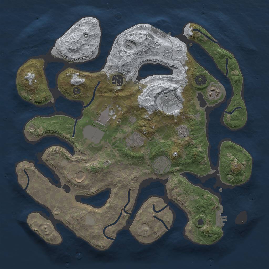 Rust Map: Procedural Map, Size: 3500, Seed: 1013567, 17 Monuments
