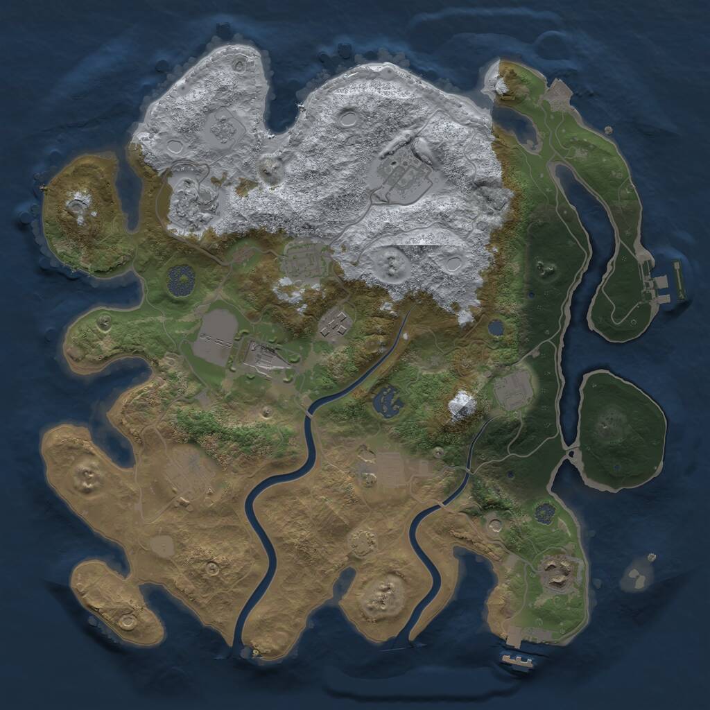Rust Map: Procedural Map, Size: 3500, Seed: 1013567, 15 Monuments