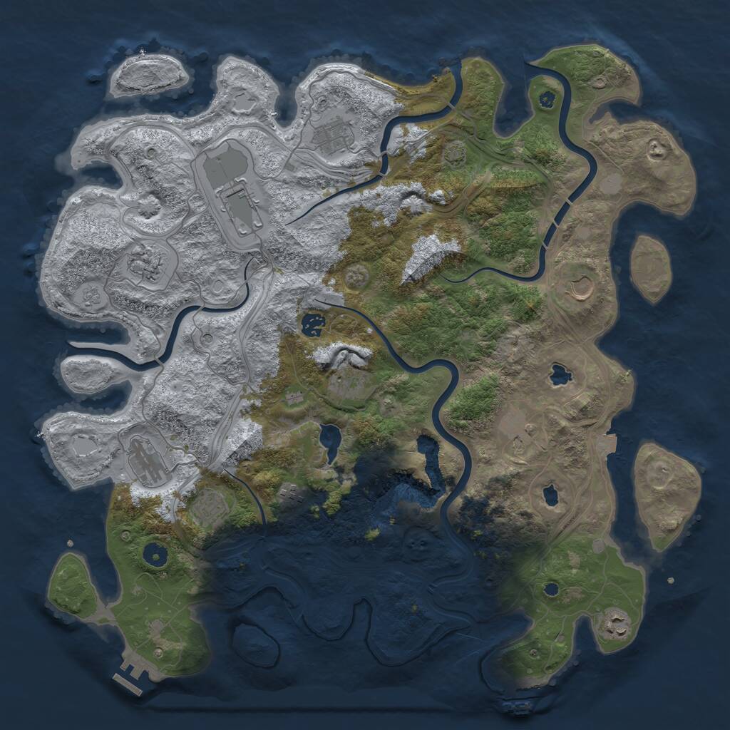 Rust Map: Procedural Map, Size: 4500, Seed: 3506702, 17 Monuments