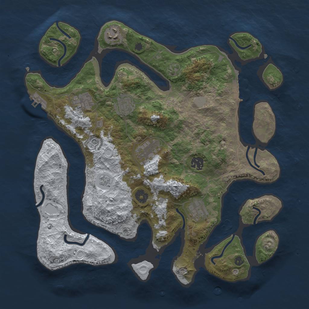 Rust Map: Procedural Map, Size: 3500, Seed: 1060601, 15 Monuments