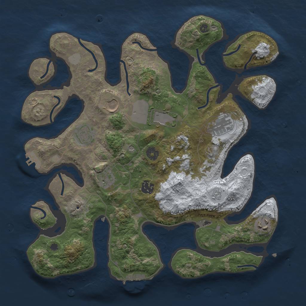 Rust Map: Procedural Map, Size: 3500, Seed: 1204452007, 16 Monuments