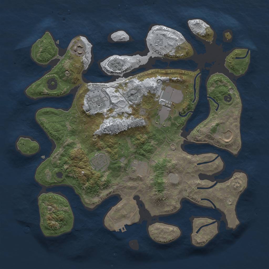 Rust Map: Procedural Map, Size: 3500, Seed: 1155371, 14 Monuments