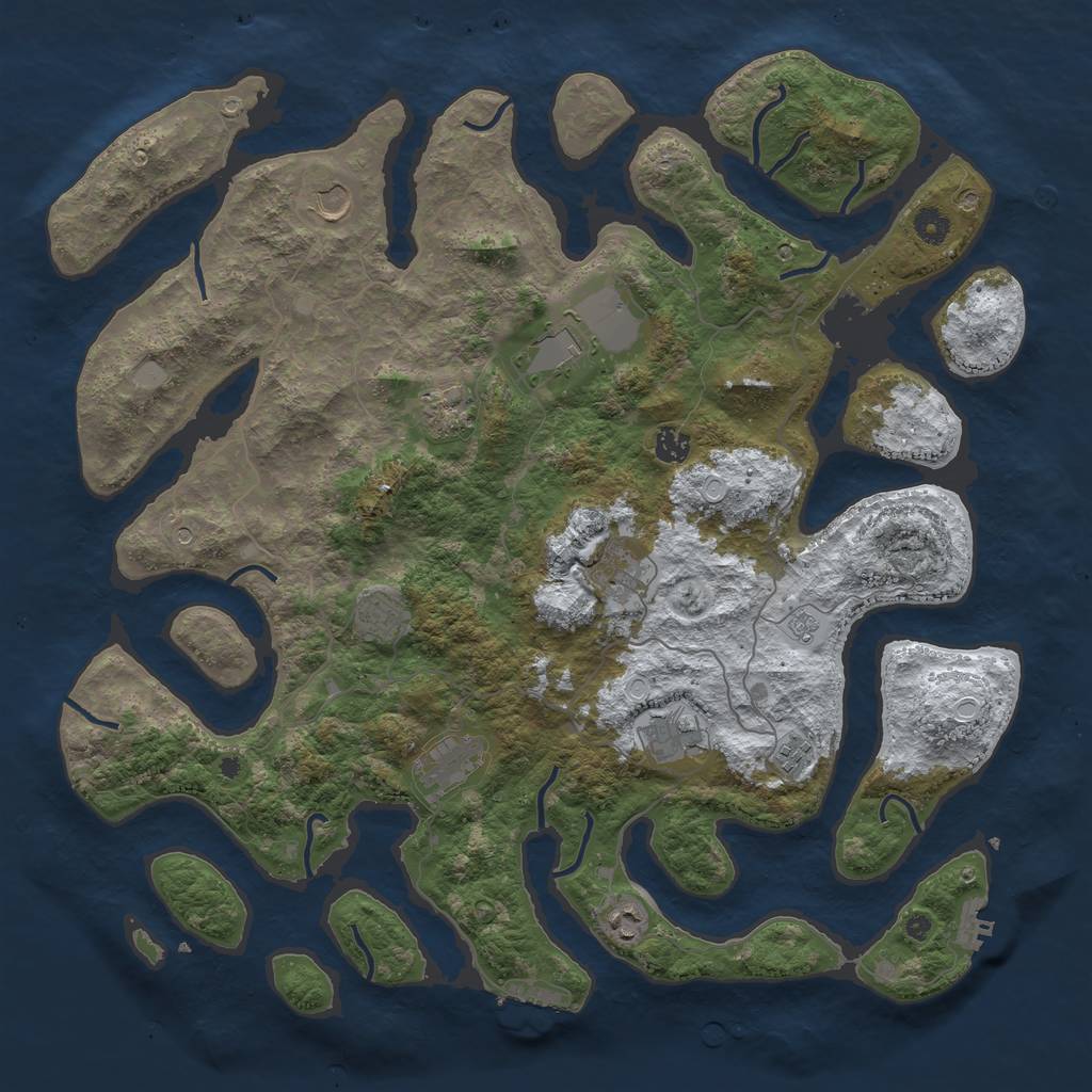 Rust Map: Procedural Map, Size: 4500, Seed: 2959566, 19 Monuments