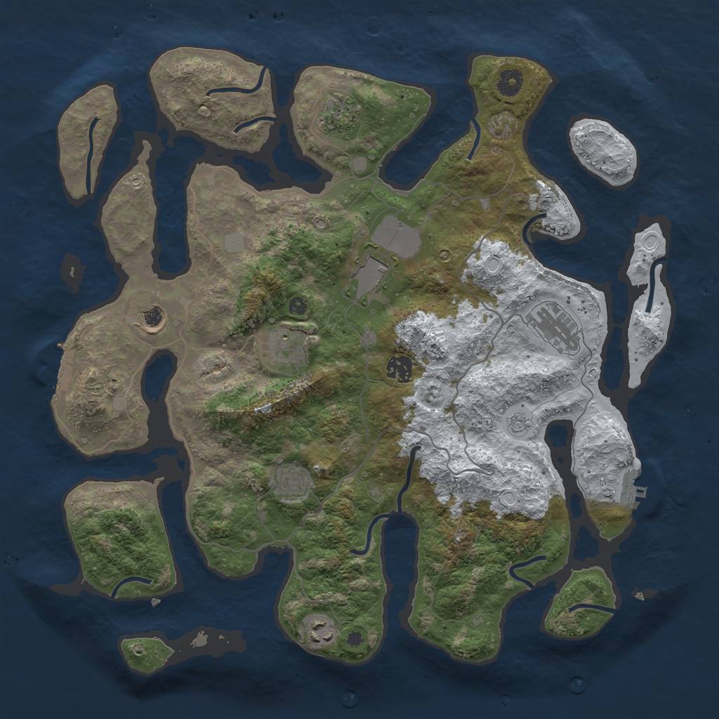 Rust Map: Procedural Map, Size: 4000, Seed: 6352810, 16 Monuments