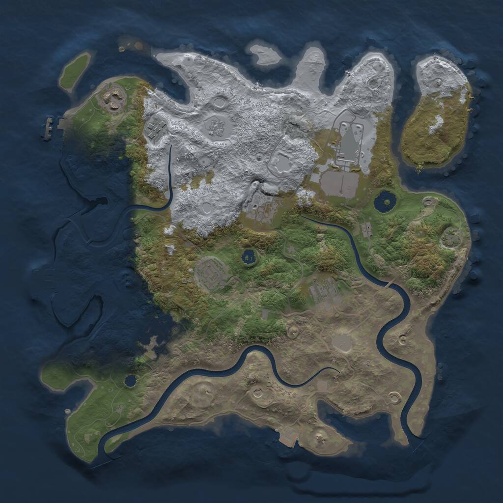 Rust Map: Procedural Map, Size: 3500, Seed: 5783474, 13 Monuments