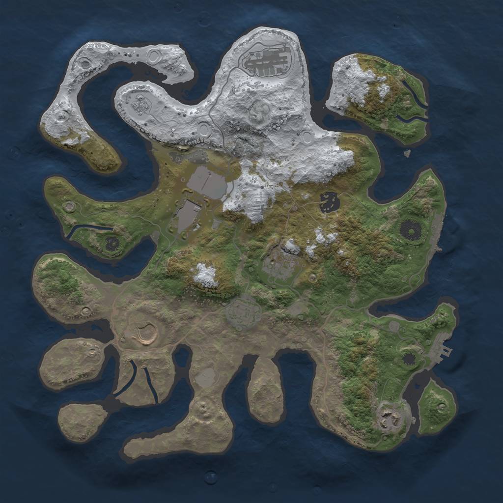 Rust Map: Procedural Map, Size: 3500, Seed: 6125321, 15 Monuments