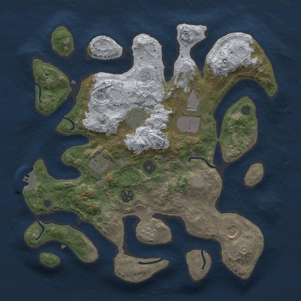 Rust Map: Procedural Map, Size: 3500, Seed: 4932979, 14 Monuments