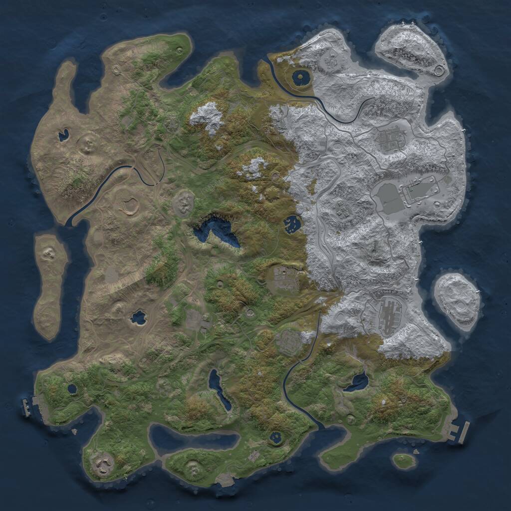 Rust Map: Procedural Map, Size: 4500, Seed: 4480416, 17 Monuments