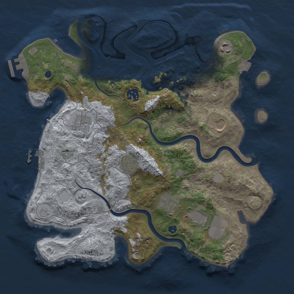 Rust Map: Procedural Map, Size: 3500, Seed: 5805489, 14 Monuments