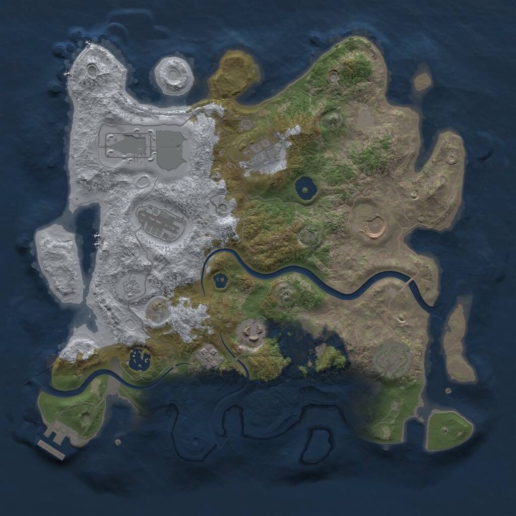 Rust Map: Procedural Map, Size: 3500, Seed: 5825433, 14 Monuments