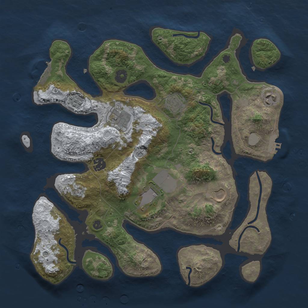 Rust Map: Procedural Map, Size: 3500, Seed: 622496, 15 Monuments