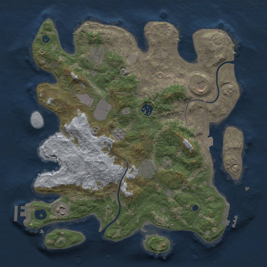 Rust Map: Procedural Map, Size: 3500, Seed: 367998859, 13 Monuments