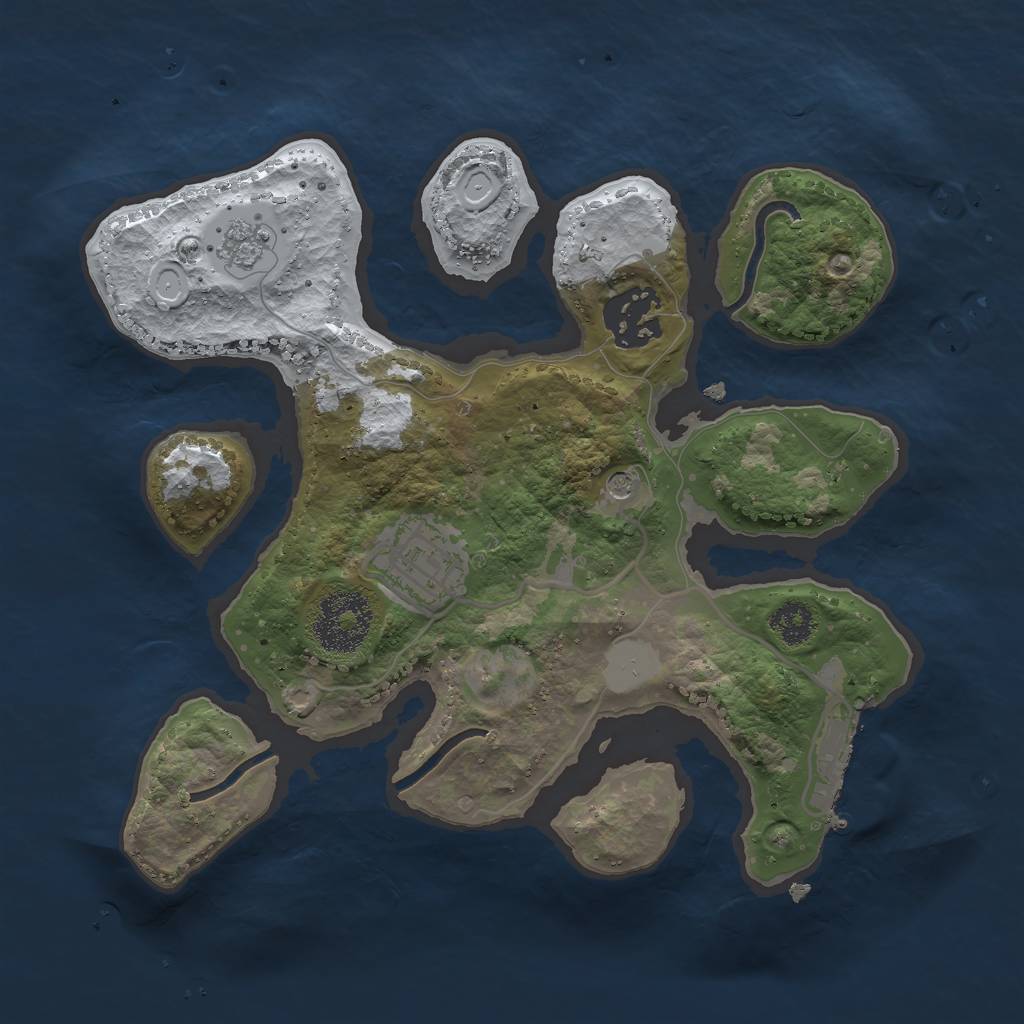 Rust Map: Procedural Map, Size: 2500, Seed: 368268742, 10 Monuments