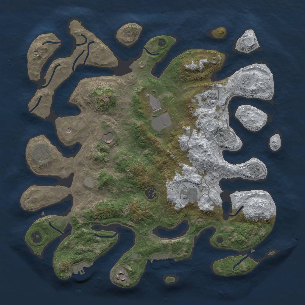 Rust Map: Procedural Map, Size: 4000, Seed: 1714991, 17 Monuments