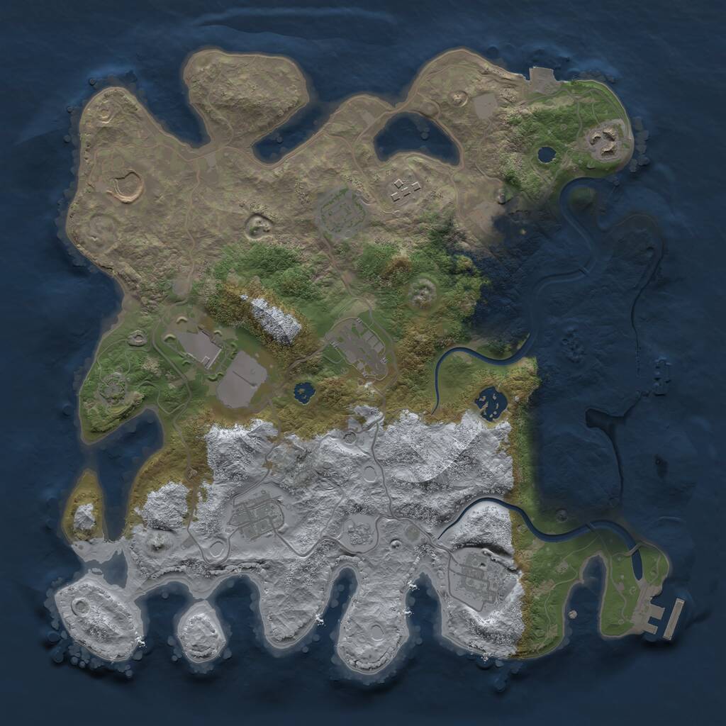 Rust Map: Procedural Map, Size: 3500, Seed: 1978022, 16 Monuments