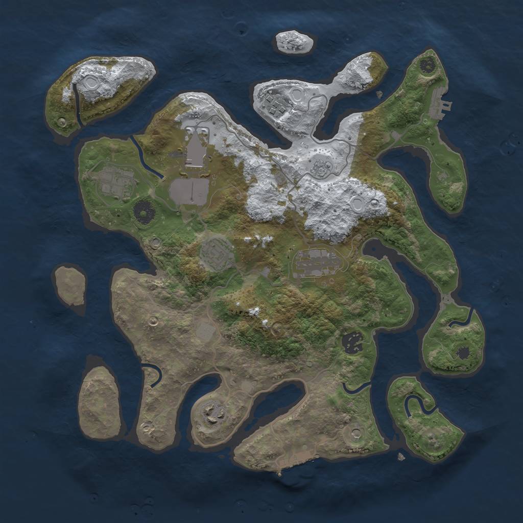 Rust Map: Procedural Map, Size: 3500, Seed: 1965292256, 16 Monuments