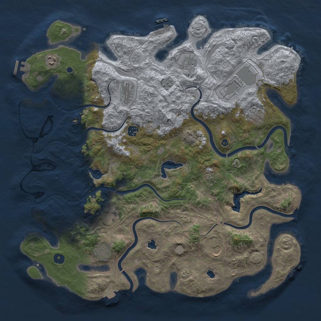 Rust Map: Procedural Map, Size: 4500, Seed: 5082721, 17 Monuments