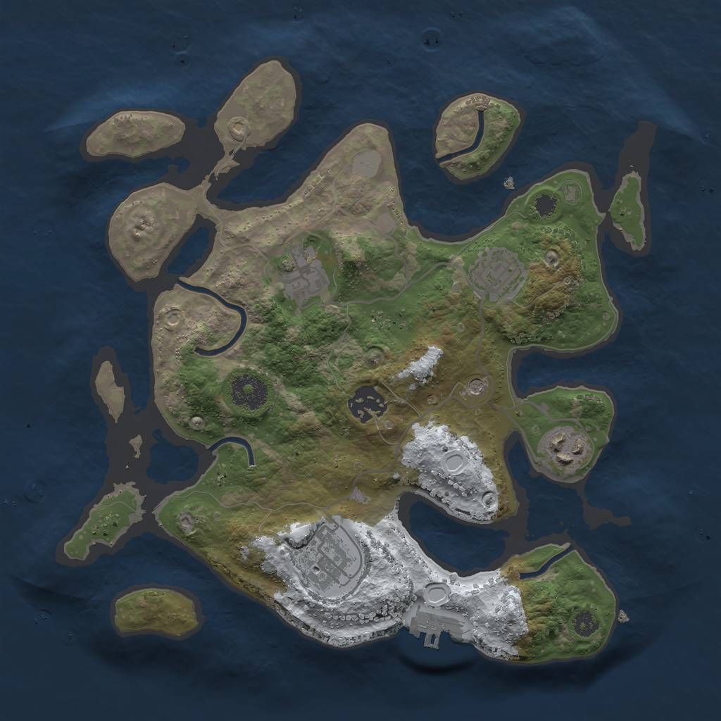 Rust Map: Procedural Map, Size: 3000, Seed: 263974696, 12 Monuments