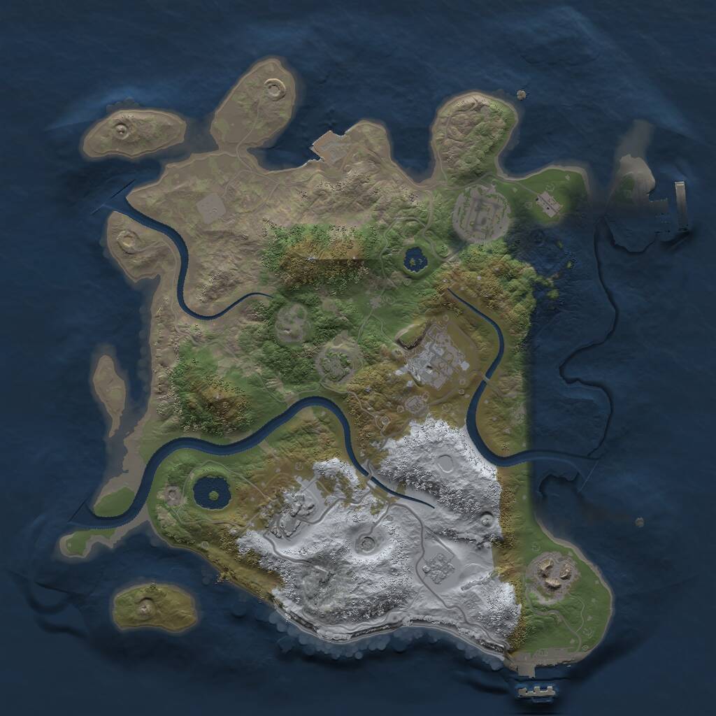 Rust Map: Procedural Map, Size: 3000, Seed: 263974696, 10 Monuments