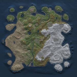 Thumbnail Rust Map: Procedural Map, Size: 3500, Seed: 4571, 13 Monuments