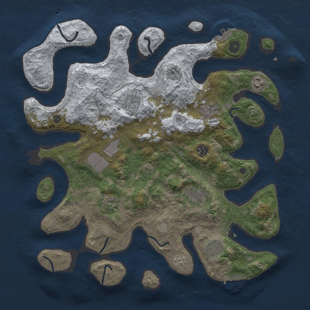 Rust Map: Procedural Map, Size: 4000, Seed: 752804, 18 Monuments