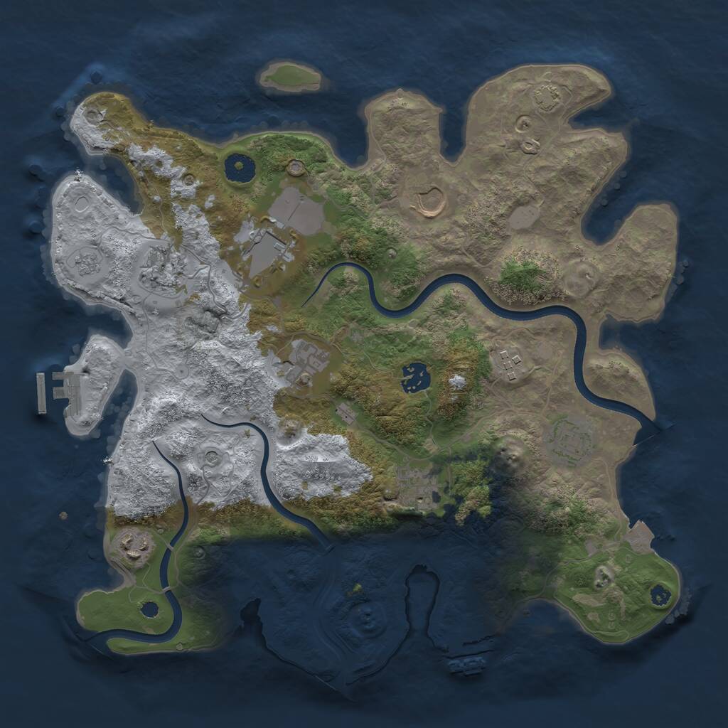 Rust Map: Procedural Map, Size: 3600, Seed: 1979858, 15 Monuments