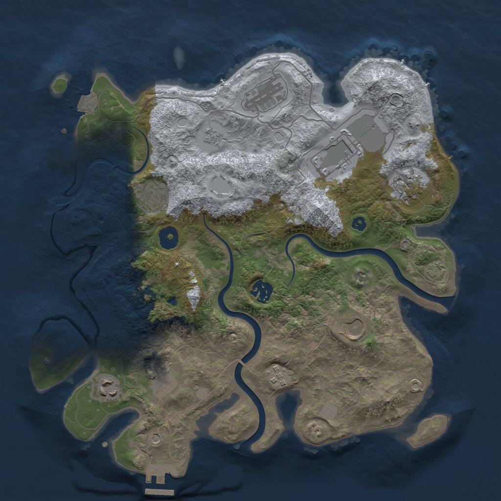 Rust Map: Procedural Map, Size: 3500, Seed: 6201414, 14 Monuments