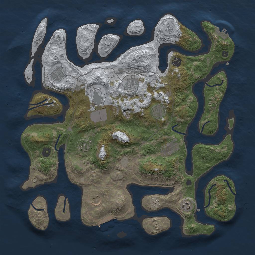 Rust Map: Procedural Map, Size: 4000, Seed: 6216836, 19 Monuments
