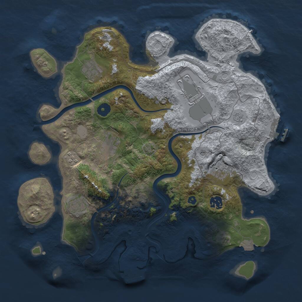 Rust Map: Procedural Map, Size: 3500, Seed: 2200789, 13 Monuments