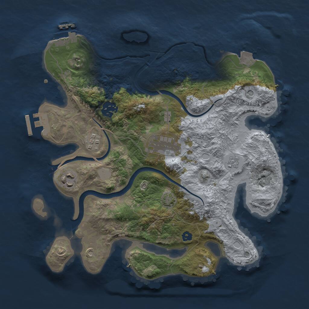 Rust Map: Procedural Map, Size: 3000, Seed: 67616, 10 Monuments