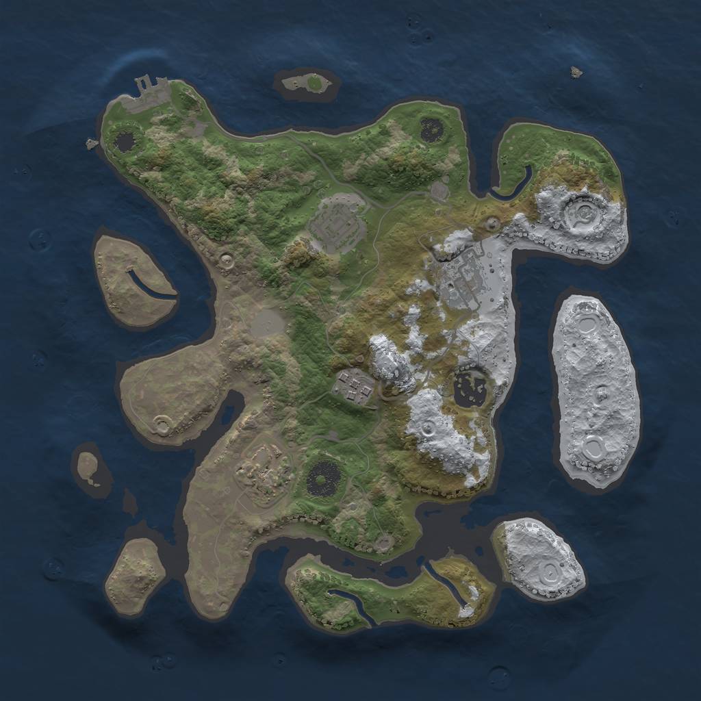 Rust Map: Procedural Map, Size: 3000, Seed: 67616, 12 Monuments