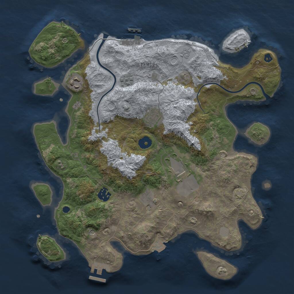 Rust Map: Procedural Map, Size: 3500, Seed: 5676622, 12 Monuments