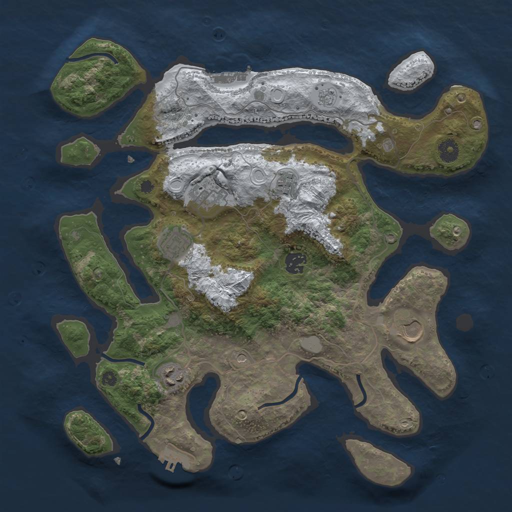 Rust Map: Procedural Map, Size: 3500, Seed: 5676622, 15 Monuments