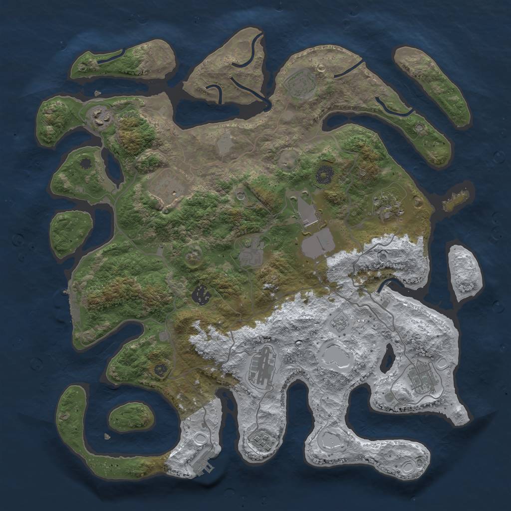 Rust Map: Procedural Map, Size: 4000, Seed: 1412792109, 19 Monuments
