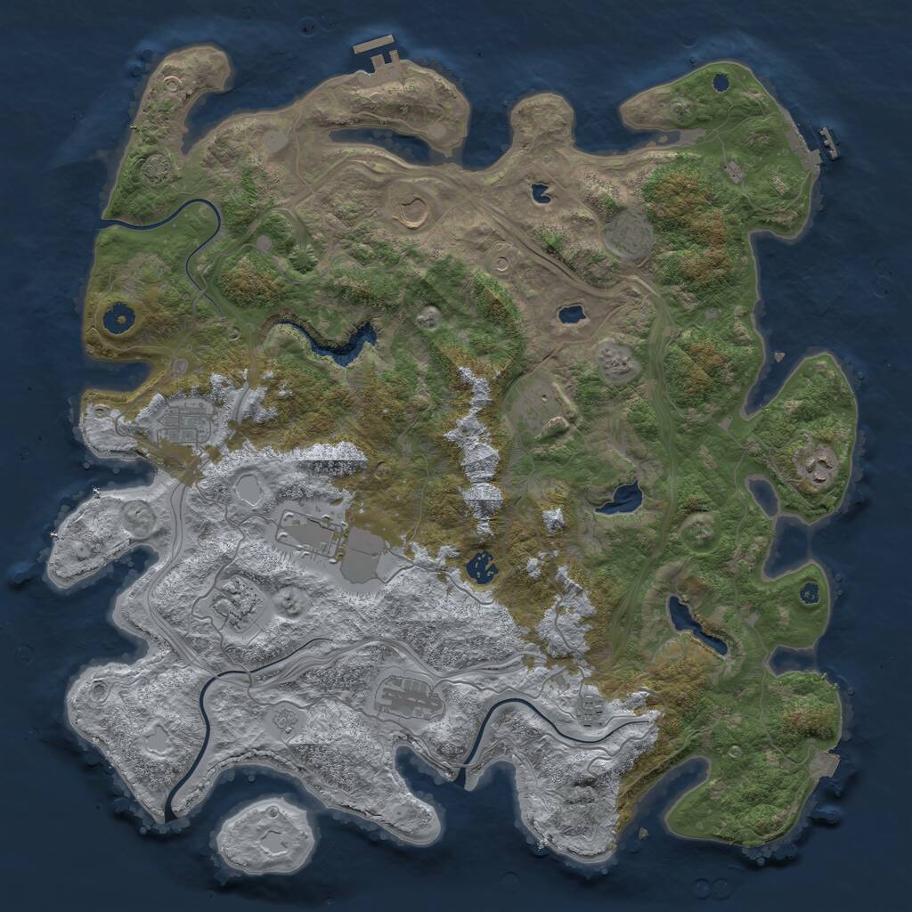 Rust Map: Procedural Map, Size: 4500, Seed: 3265897, 16 Monuments