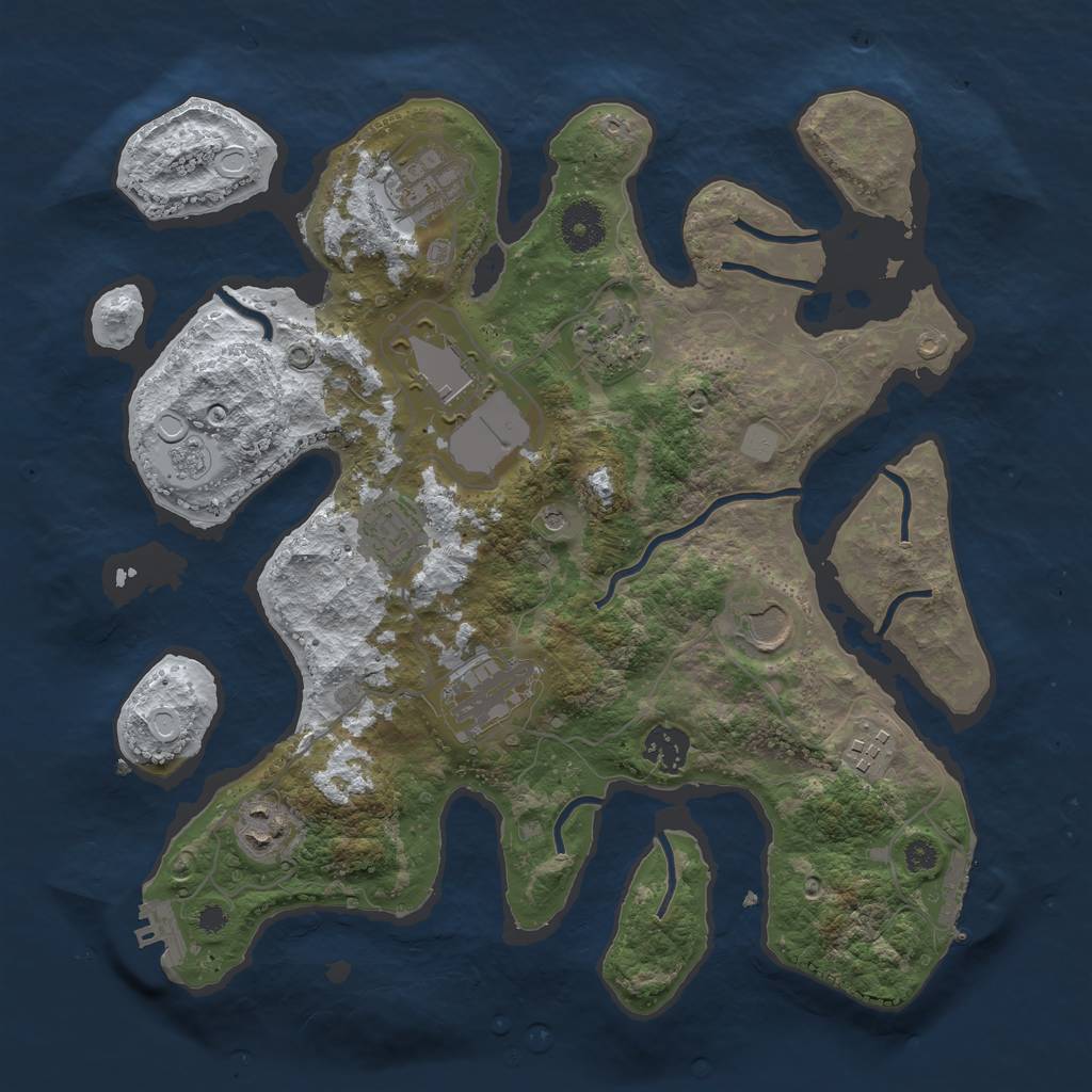Rust Map: Procedural Map, Size: 3500, Seed: 2711837, 18 Monuments
