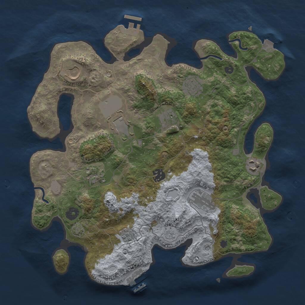 Rust Map: Procedural Map, Size: 3500, Seed: 577054, 15 Monuments