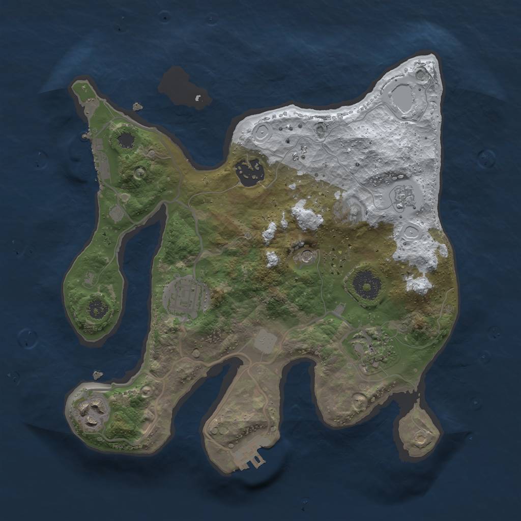 Rust Map: Procedural Map, Size: 2750, Seed: 1241804144, 13 Monuments