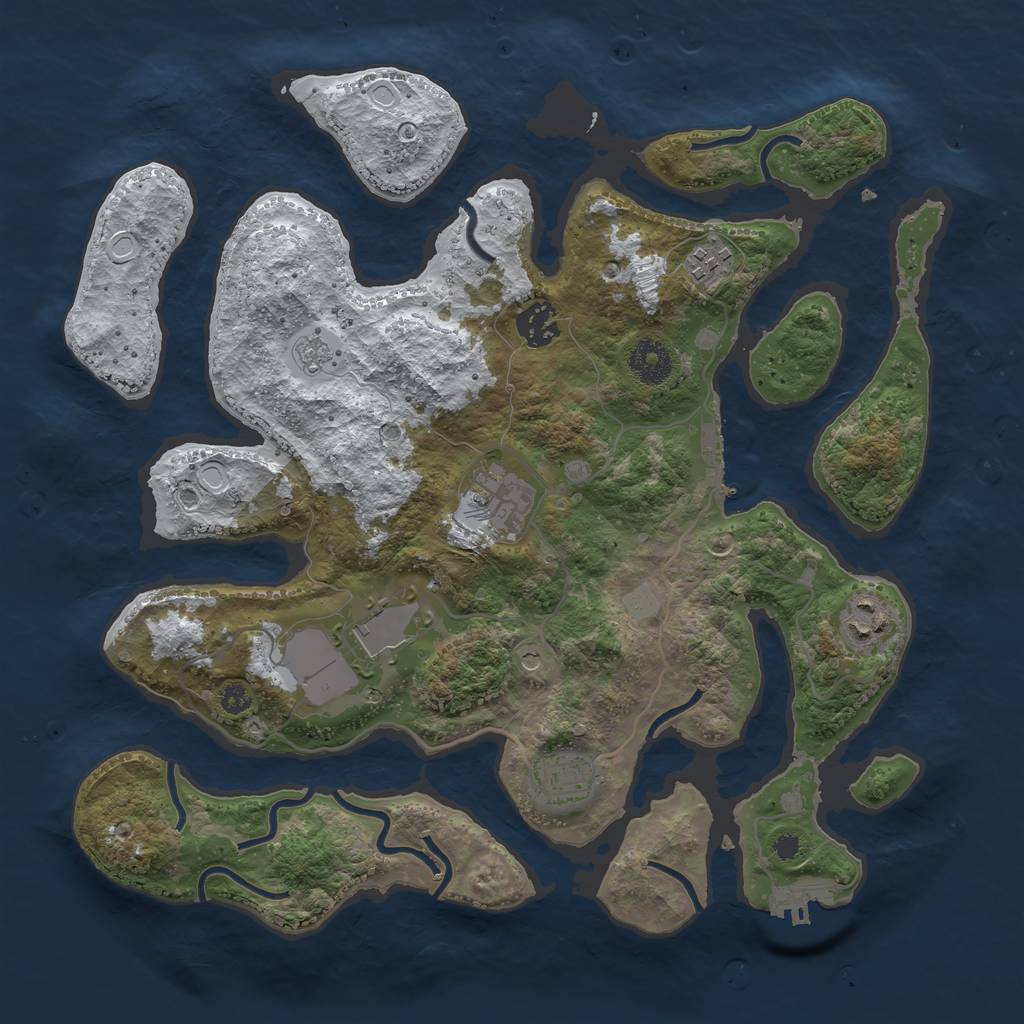 Rust Map: Procedural Map, Size: 3500, Seed: 5558834, 15 Monuments