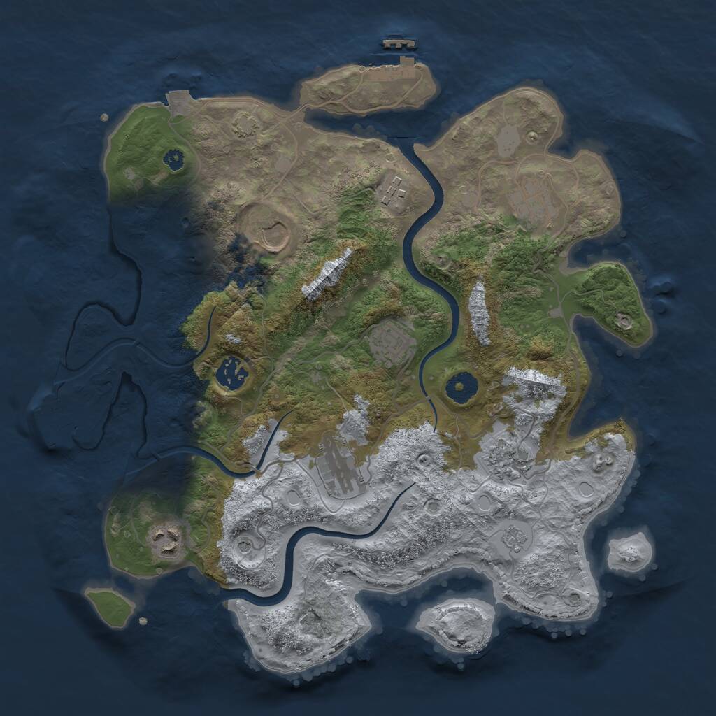 Rust Map: Procedural Map, Size: 3500, Seed: 850002, 14 Monuments