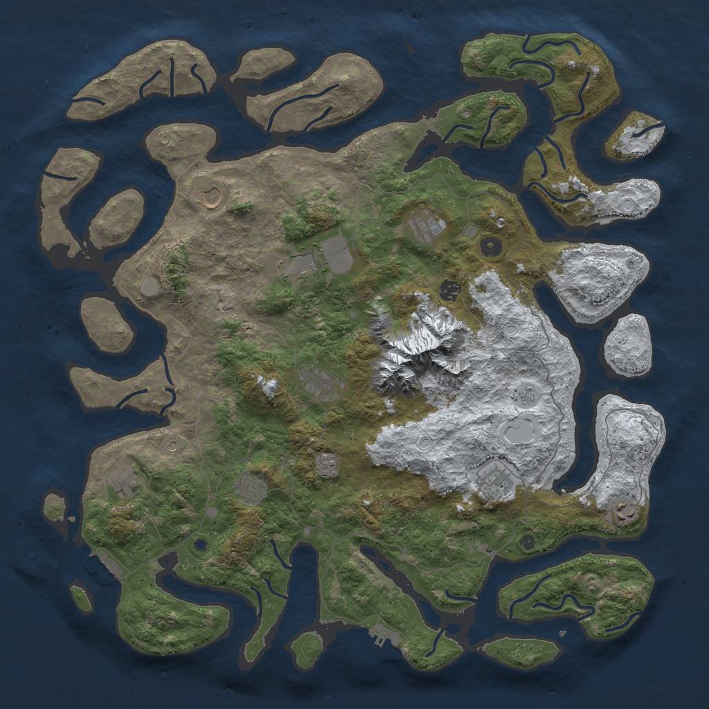 Rust Map: Procedural Map, Size: 5000, Seed: 633583015, 19 Monuments
