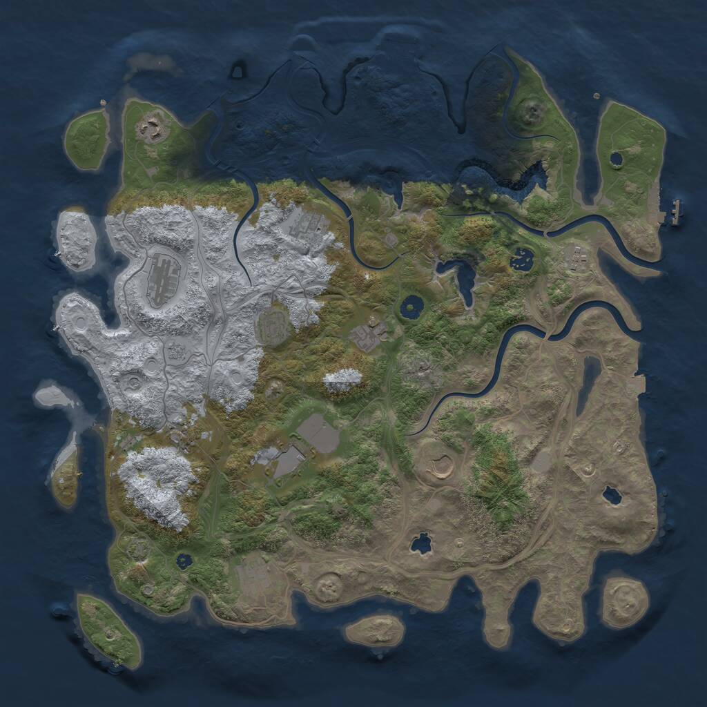 Rust Map: Procedural Map, Size: 4500, Seed: 1264312, 17 Monuments