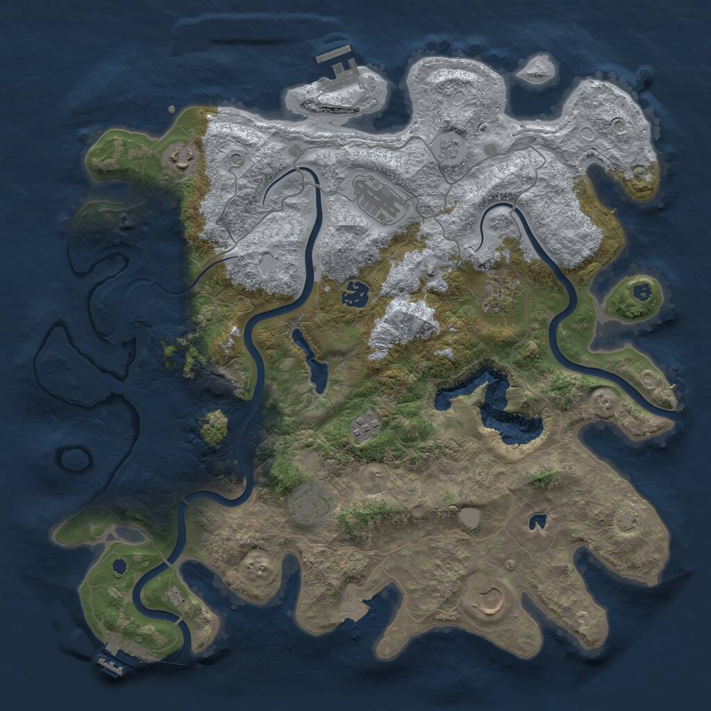 Rust Map: Procedural Map, Size: 4000, Seed: 902968, 13 Monuments