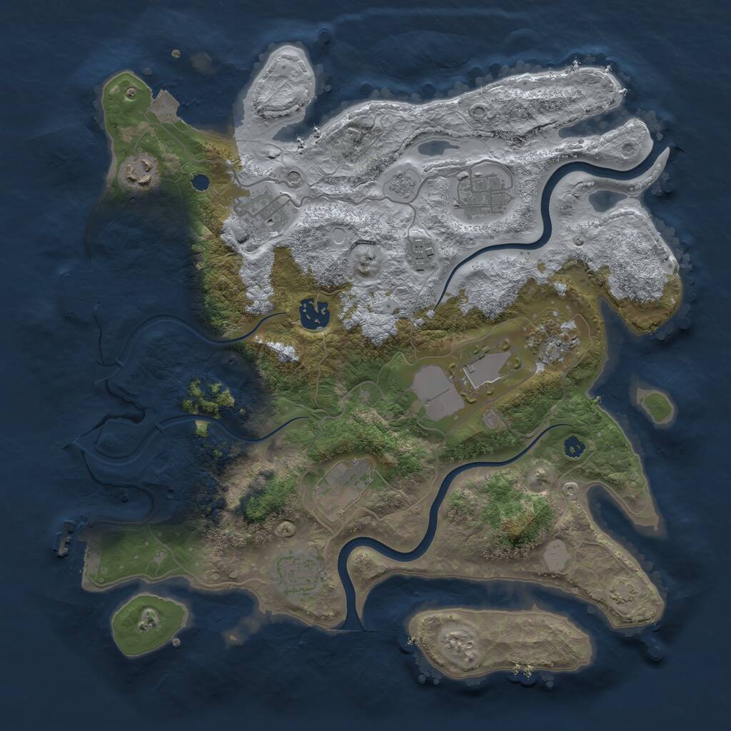 Rust Map: Procedural Map, Size: 3500, Seed: 1706359, 15 Monuments